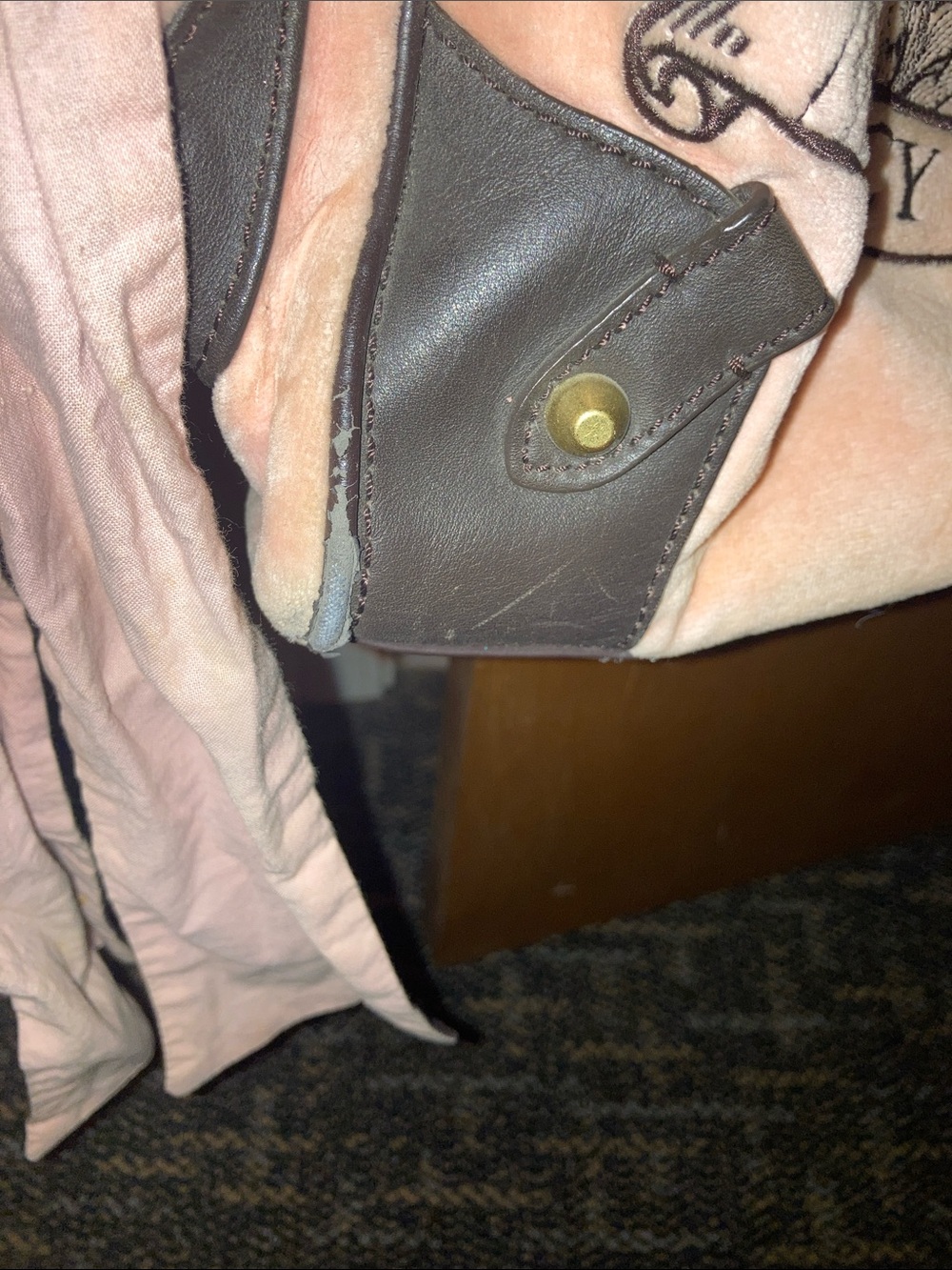 Vintage Juicy Couture Pink Suede Scottie Dog bag missingchain - Picture 6 of 17